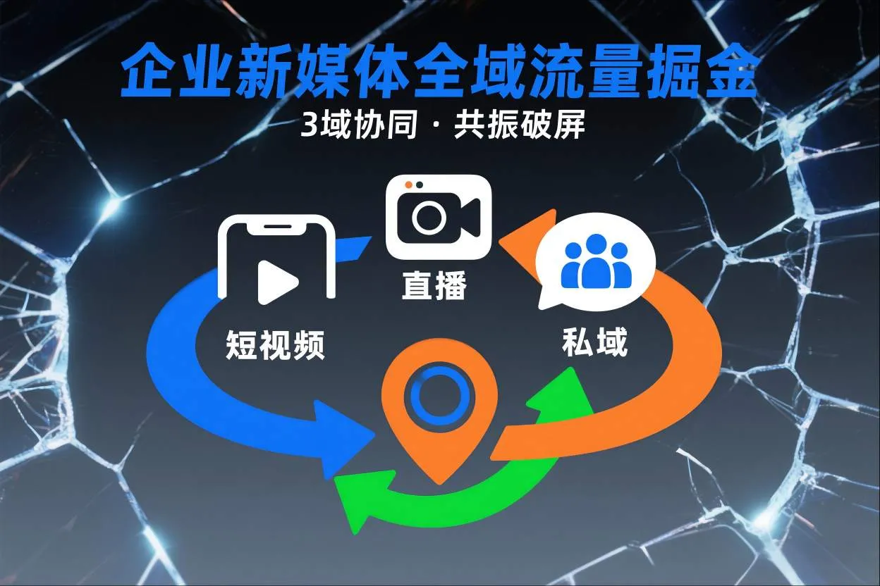 短视频全域商业模式：企业新媒体流量掘金策略，3域协同共振破屏-网赚项目资源库