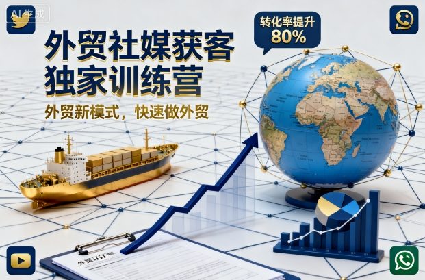 外贸社媒获客独家训练营：掌握外贸新模式，加速外贸业务增长-网赚项目资源库