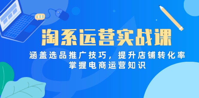 淘系电商运营实战课程:选品推广技巧、提升转化率,掌握电商知识-网赚项目资源库