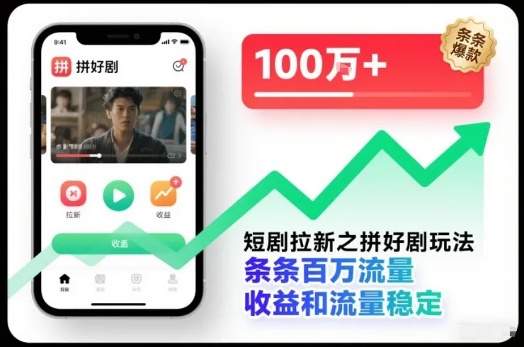 短剧拉新：拼好剧玩法，百万流量收益稳定-网赚项目资源库