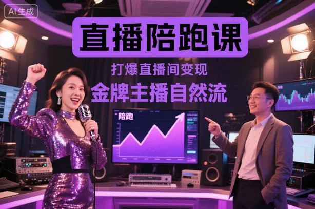直播陪跑课揭秘：金牌主播技巧，直播间变现秘籍-网赚项目资源库