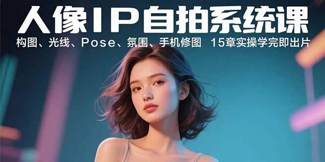 人像IP自拍系统实操课：构图、光线、Pose、氛围与手机修图技巧15章，学完即出片-网赚项目资源库