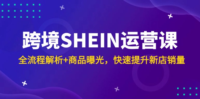 SHEIN跨境运营课程：全流程解析+商品曝光，助力新店销量提升-网赚项目资源库
