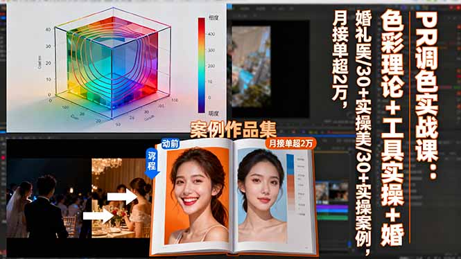 PR调色实战课：掌握色彩理论与工具，月接单超2万的婚礼医美实操案例-网赚项目资源库