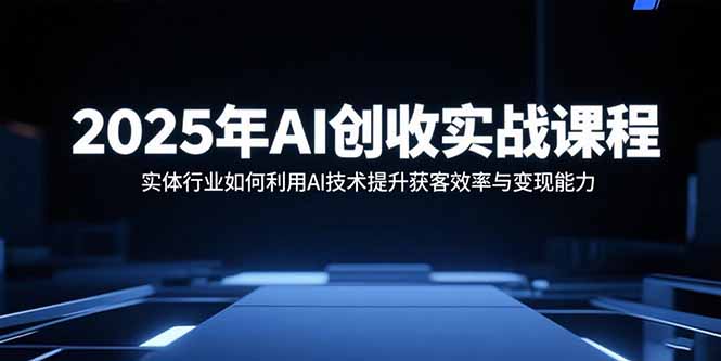 2025年AI创收实战课程：实体行业如何利用AI技术提升获客效率与变现能力-网赚项目资源库