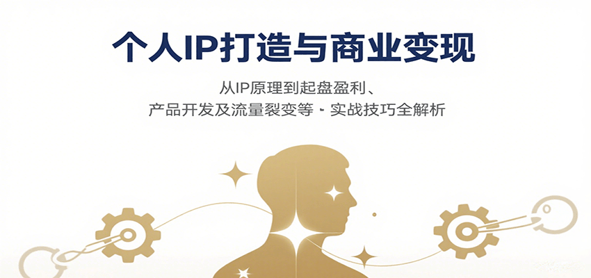个人IP打造与商业变现：揭秘从原理到盈利的全流程，包括产品开发、流量裂变等实战技巧-网赚项目资源库