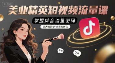 美业短视频流量提升课：掌握抖音引流技巧，日增询单，高效转化-网赚项目资源库