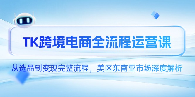 TK跨境电商运营课程：美区东南亚市场选品到变现全流程解析-网赚项目资源库