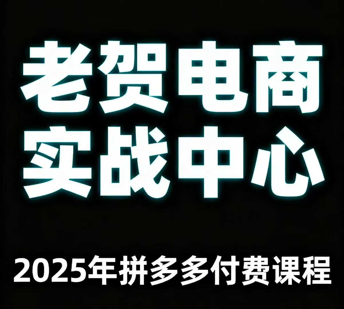 老贺电商2025年拼多多付费课程:通俗易懂,教你如何玩转多多平台-网赚项目资源库