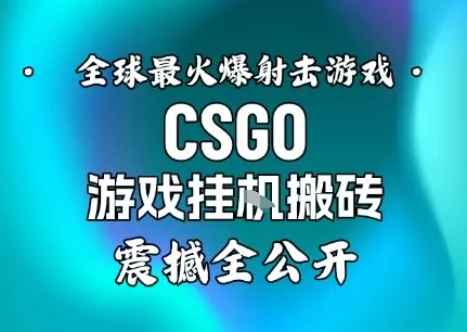 【年底揭秘】全球火爆射击游戏CSGO挂G日入5张+，震撼公开-网赚项目资源库
