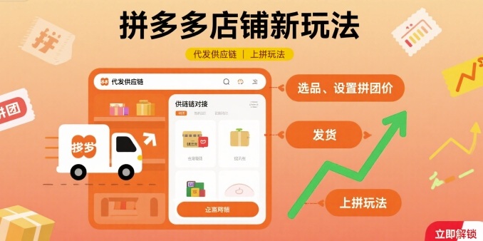 拼多多店铺新策略：代发供应链拼单模式-网赚项目资源库