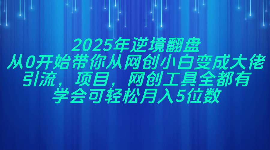 2025年逆境翻盘：从零开始，打造网创精英之路-网赚项目资源库