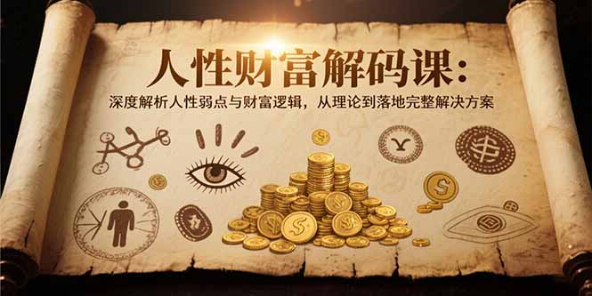 《人性财富解码课6.0：深度解析人性弱点与财富逻辑，理论到落地完整解决方案》-网赚项目资源库