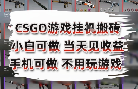 CSGO游戏挂G搬砖,手机操作日入3张+,副业网创项目【揭秘】-网赚项目资源库