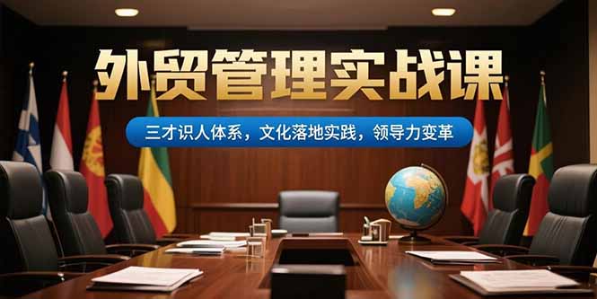 外贸管理实战课程：三才识人体系与文化落地实践，领导力变革提升-网赚项目资源库
