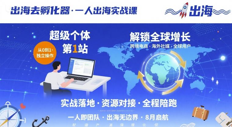 出海实战课程：超级个体第1站，解锁全球增长-网赚项目资源库