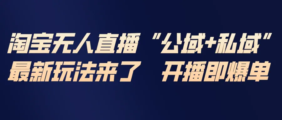 淘宝无人直播最新玩法:私域与公域策略解析-网赚项目资源库