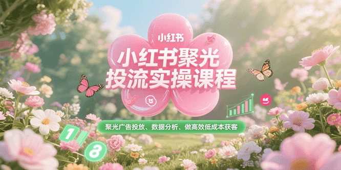 小红书聚光投流实操课程：高效低成本获客技巧与数据分析-网赚项目资源库