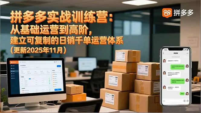 拼多多实战训练营：打造日销千单运营体系，从基础到高阶-网赚项目资源库