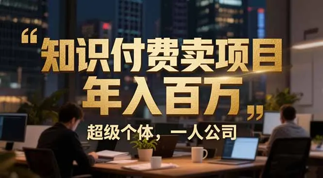 揭秘年入百万的超级个体:实战心得+精准引流成交系统全解析-网赚项目资源库