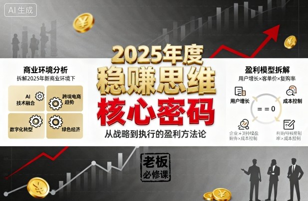 2025年稳赚思维老板创业营：揭秘新商业环境下企业盈利核心策略-网赚项目资源库