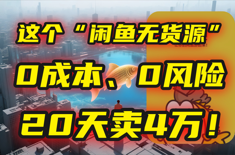 揭秘无货源电商：20天赚4万，零成本零风险！-网赚项目资源库