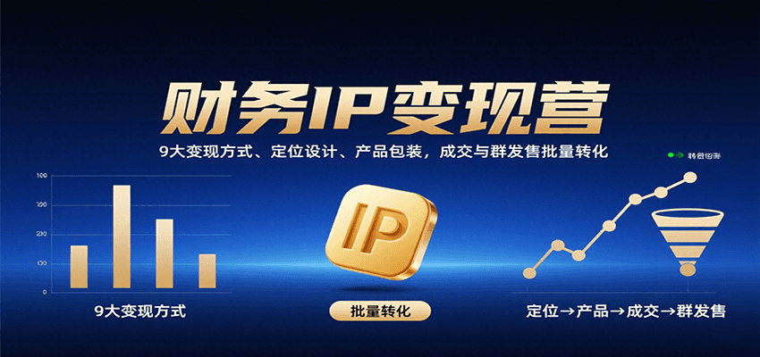 财务IP变现营：9大变现策略、定位设计、产品包装，成交与群发售批量转化-网赚项目资源库