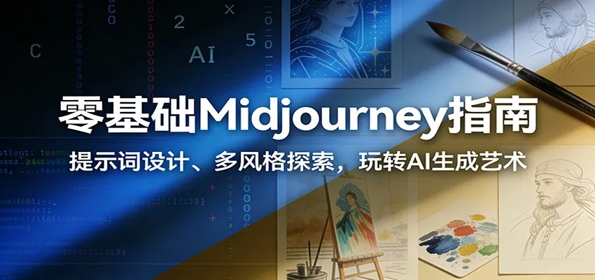 零基础Midjourney艺术创作指南：提示词设计、风格探索与AI生成艺术技巧-网赚项目资源库