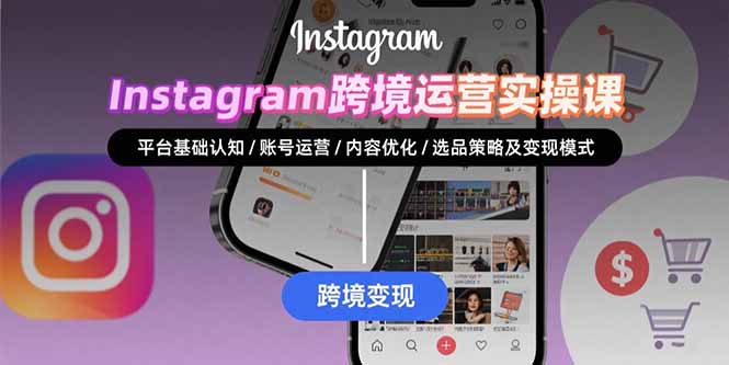 Instagram跨境运营实战:全面指南,涵盖平台认知、账号管理、内容创作、选品策略及盈利模式-网赚项目资源库