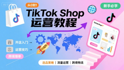 TikTok Shop运营指南：跨境电商新手入门课程-网赚项目资源库