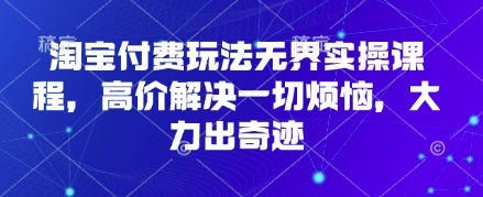 淘宝付费操作实战课程：解决难题，高效提升业绩-网赚项目资源库