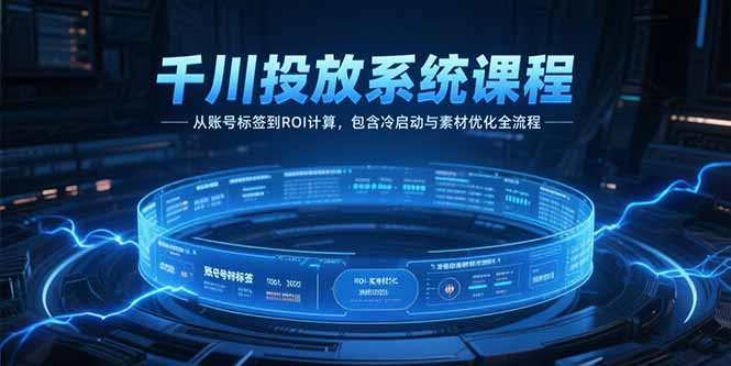 千川投放系统课程：账号标签、ROI计算、冷启动与素材优化全流程-网赚项目资源库