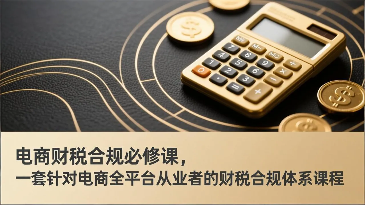 电商财税合规必修课：全平台从业者的财税合规体系课程-网赚项目资源库