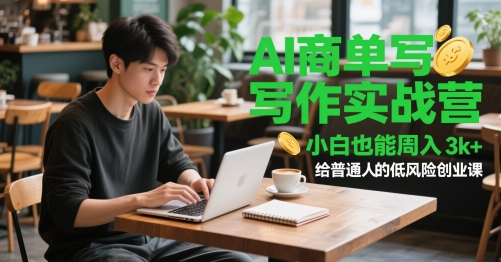 AI商单写作实战营：小白入门，周入3k+的低风险创业课程-网赚项目资源库