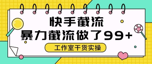 快手全自动暴力截流技巧,每日单号50+精准客源【揭秘】-网赚项目资源库