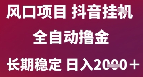 抖音无人挂机项目：月入2000+，风口玩法揭秘-网赚项目资源库