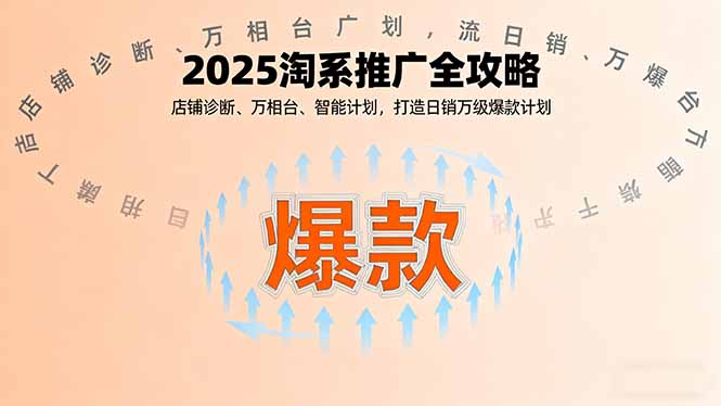 2025淘系推广全攻略：店铺诊断、万相台、智能计划，打造日销万级爆款计划-网赚项目资源库