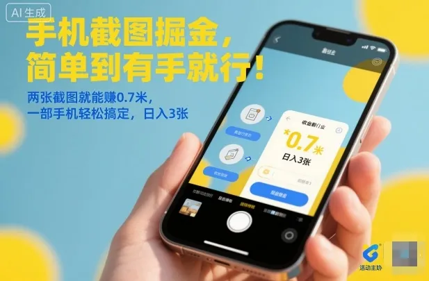 手机截图赚钱，简单易行！仅需两张截图，日入3元【揭秘】-网赚项目资源库