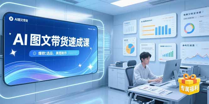 AI图文带货速成课：养号引流、爆款选品与美图制作全流程-网赚项目资源库