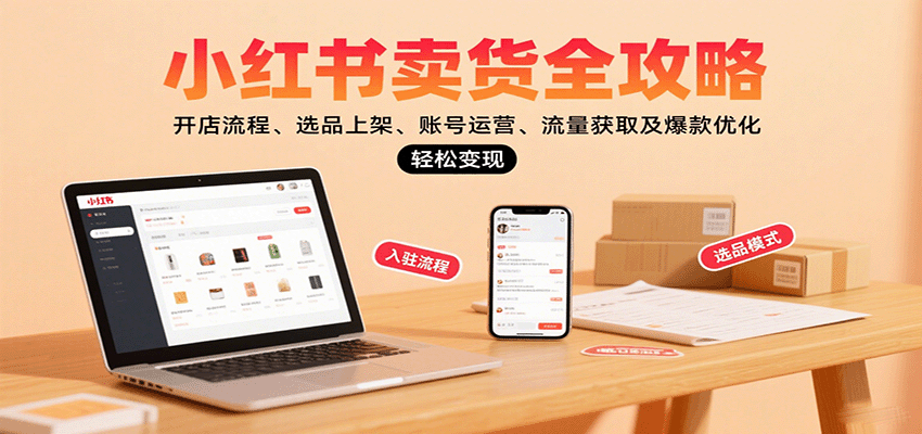 小红书卖货全攻略:开店、选品、账号运营、流量获取及爆款优化,轻松变现-网赚项目资源库