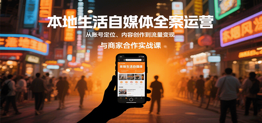 本地生活自媒体运营全攻略：账号定位、内容创作到流量变现与商家合作实战课程-网赚项目资源库