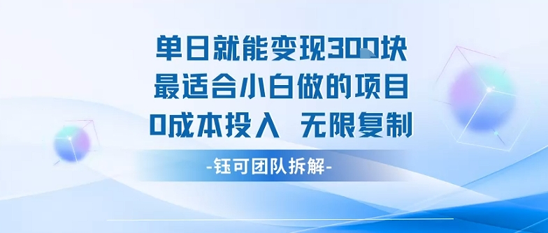 单日实现3次变现，0成本项目推荐：小白也能复制成功-网赚项目资源库