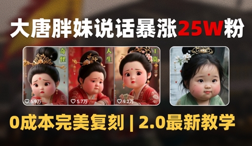 AI大唐胖贵妃说话2.0：40条视频暴涨40万粉丝，揭秘独家变现策略-网赚项目资源库