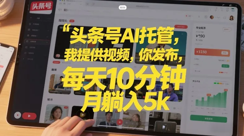 AI视频托管服务：我提供内容，你发布，每日仅需10分钟，月入5k+【揭秘】-网赚项目资源库