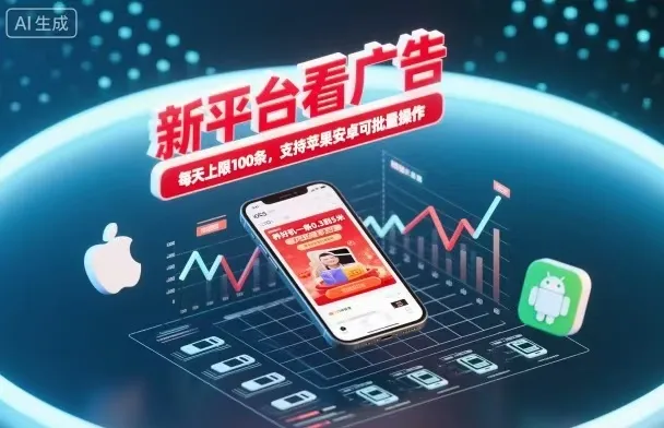 新台广告机,日赚30-100元,苹果安卓支持,单机操作轻松赚钱-网赚项目资源库