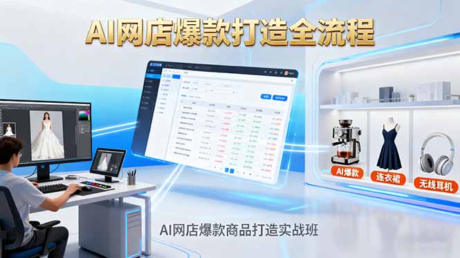 AI网店爆款商品打造实战班:AI技术实现商品图智能处理,快速搭建AI网店-网赚项目资源库