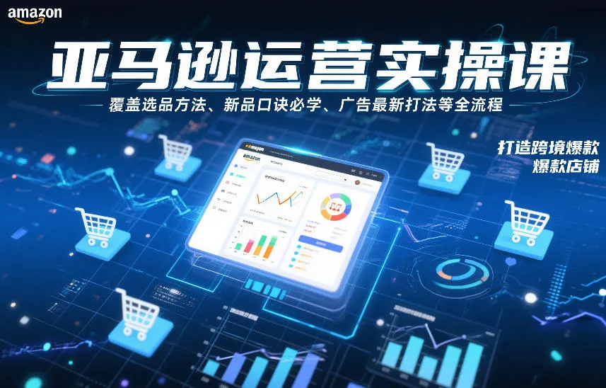 亚马逊运营实操课程：选品、新品推广及广告策略，助力跨境爆款店铺打造-网赚项目资源库