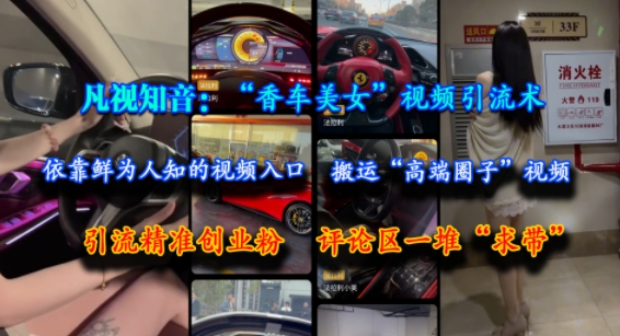 凡视知音揭秘：利用“香车美女”视频引流，精准吸引创业粉-网赚项目资源库