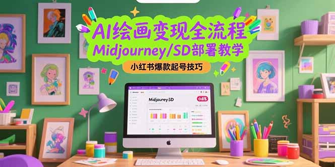 AI绘画变现全流程:Midjourney/SD部署教程,小红书爆款起号技巧-网赚项目资源库