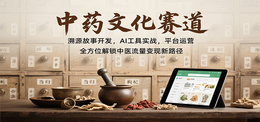 中药文化赛道：AI工具实战，平台运营，全方位解锁中医流量变现新路径-网赚项目资源库